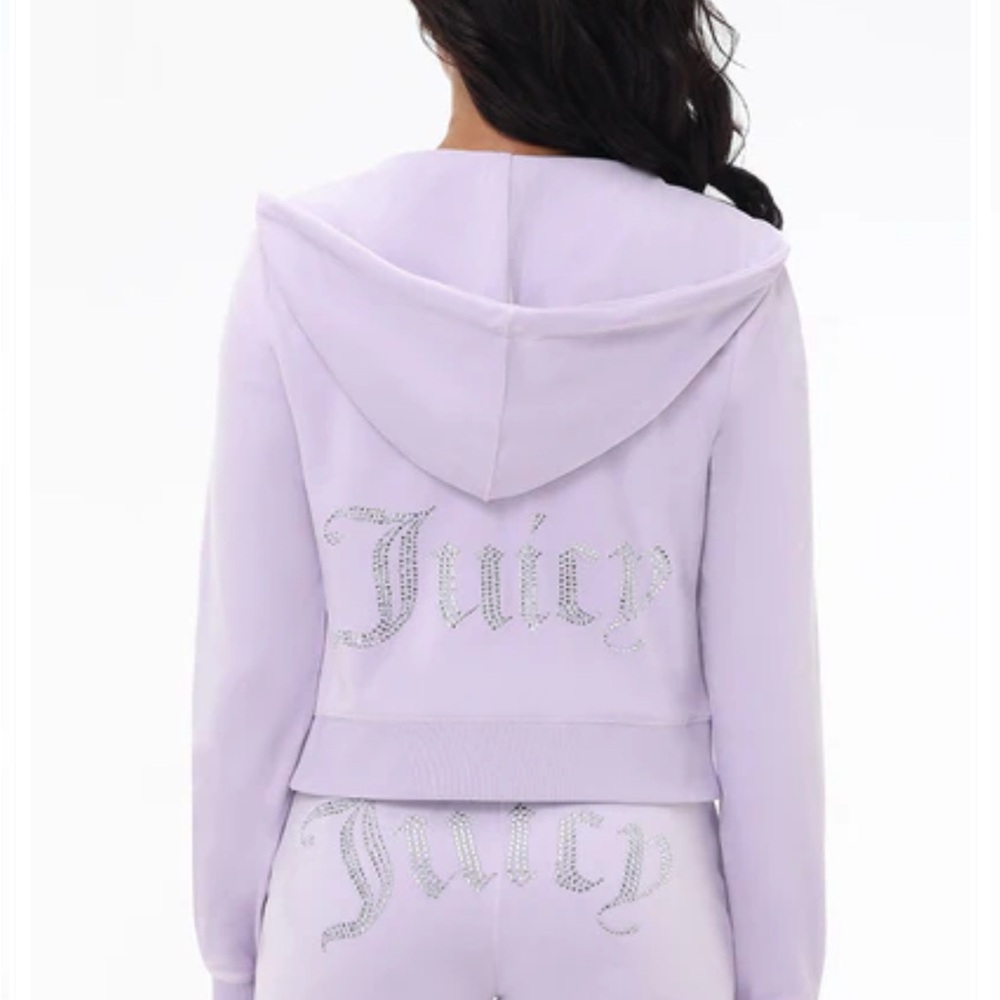 Juicy Couture Light Purple Tracksuit with Rhinestone Logo Y2K vintage set